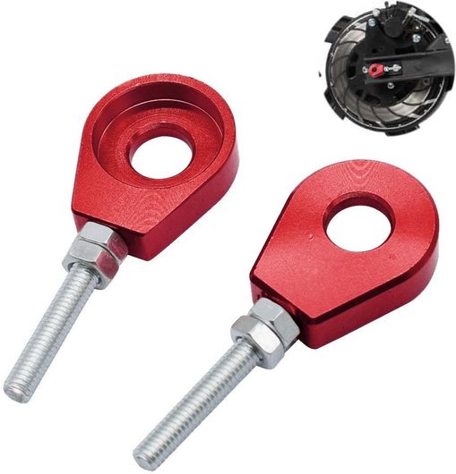 Σετ Ανταλλακτικός Τεντωτήρας Αλυσίδας XmW131378 για Ρόδα Μηχανής 2τμχ Κόκκινο