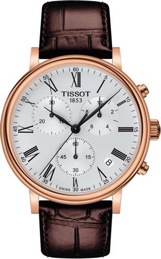 Ανδρικό Ρολόι Tissot T1224173603300 με Δερμάτινο Λουράκι Καφέ