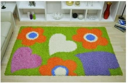 Παιδικό Χαλί Sprintzio Καρδούλες 160x230cm 50mm Next Shaggy Πράσινο