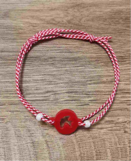 Βραχιόλι Μακραμέ από Κορδόνι με Σχέδιο Χελιδόνι & Χάντρες