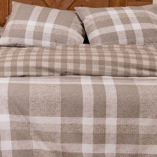 Σετ Μαξιλαροθήκες Melinen Home Ultra Line Collection Βαμβακερές Καρό 50x70cm Μπεζ