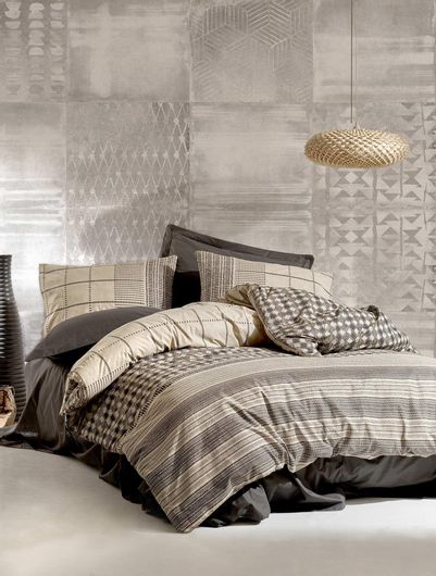 Σετ Μαξιλαροθήκες Madi Βαμβακερές Γεωμετρικό 50x70cm Μπεζ