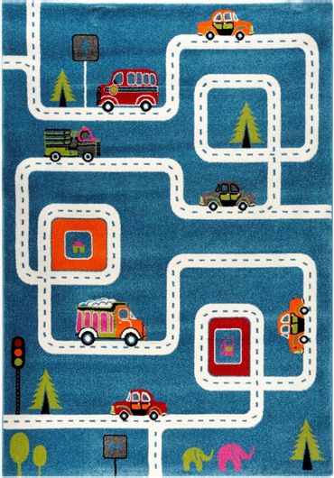 Παιδικό Χαλί Tzikas Carpets με Μοτίβο Πόλης 160x230cm Μπλε