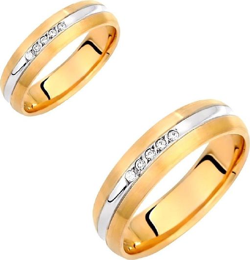 Σετ Βέρες IoannisKosmima VLV-713-1010219D από Χρυσό 9K ///Λευκόχρυσο 9K με Λευκή Πέτρα Ζιργκόν