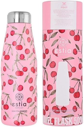 Θερμός Estia Travel Flask Save The Aegean Cherry Rose 0.5lt Ροζ