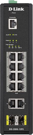 Switch D-Link DIS-200G-12PS Managed L2 PoE+ με 8 Θύρες Gigabit 1Gbps Ethernet & 2 SFP Θύρες