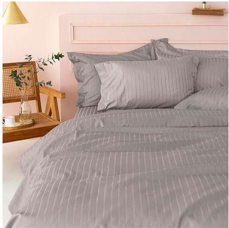 Σετ Μαξιλαροθήκες Palamaiki Sateen Riga Oxford 52x75cm Γκρι