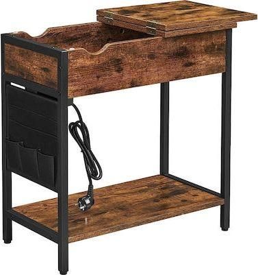 Βοηθητικό Τραπέζι Vasagle Μεταλλικό με 2 Πρίζες & 2 Θύρες USB 60x31.5x60cm