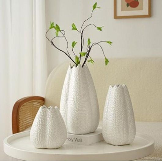 Διακοσμητικό Βάζο Etoile Λευκό Κεραμικό 15x15x30cm