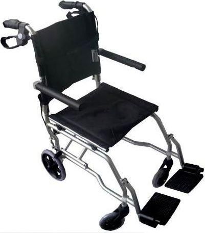 Αναπηρικό Αμαξίδιο Μεταφοράς Mobiak Αλουμινίου με Τσάντα Ασημί