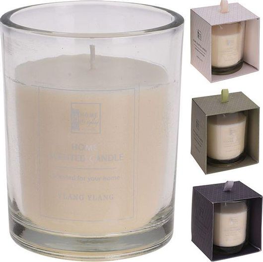 Αρωματικό Κερί JK Home Decoration Ylang Ylang Cotton σε Γυάλινο Ποτήρι 8x10cm