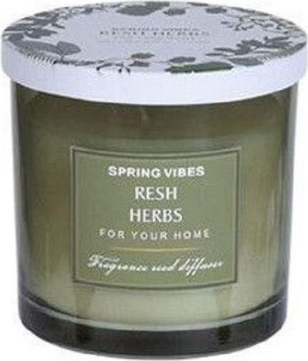 Αρωματικό Κερί Jk Home Deco Fresh Herbs σε Γυάλινο Βάζο 10x10cm 270gr