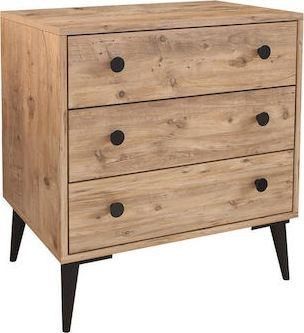 Συρταριέρα Κρεβατοκάμαρας Ξύλινη Amari με 3 συρτάρια 72x43x79cm