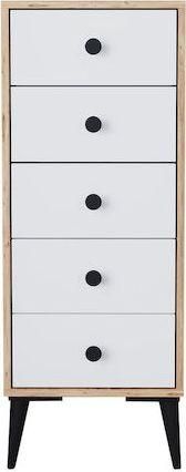 Συρταριέρα Κρεβατοκάμαρας Ξύλινη Amari με 5 συρτάρια 43x43x114cm