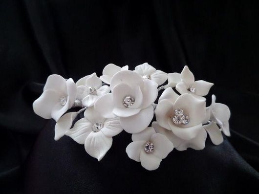 Νυφική Κουάφ Κ244 με Λουλούδια & Στρας