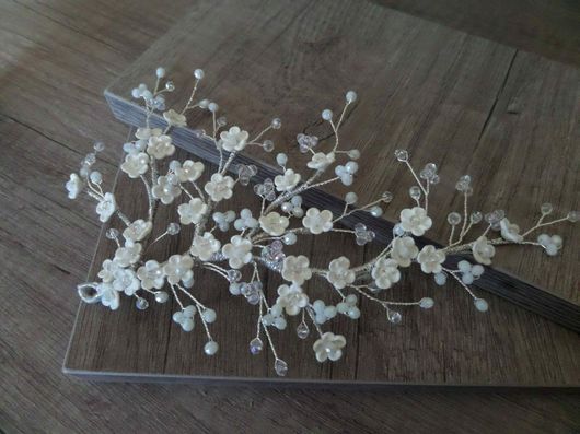 Νυφική Κουάφ Κ517 Χειροποίητη με Κρυσταλλάκια