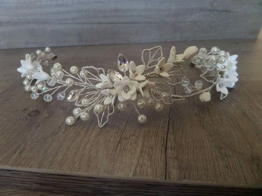 Νυφική Κουάφ Κ526 Χειροποίητη με Κρυσταλλάκια