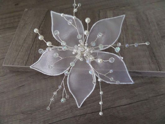 Νυφική Κουάφ Κ536 Χειροποίητη με Κρυσταλλάκια