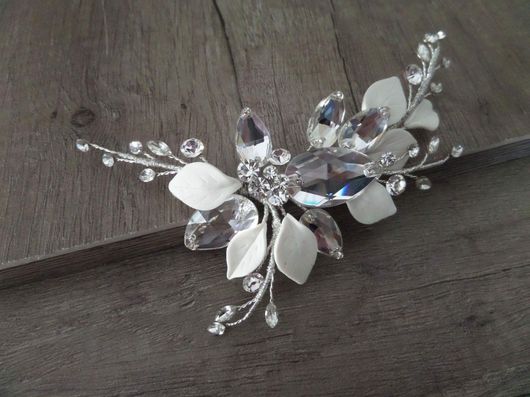 Νυφική Κουάφ Κ548 Χειροποίητη με Κρυσταλλάκια