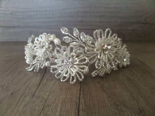 Νυφική Κουάφ Κ553 Χειροποίητη με Κρυσταλλάκια