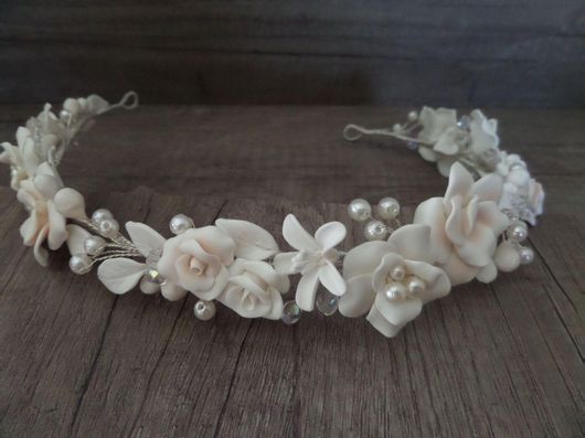 Νυφική Κουάφ Στεφανάκι Κ582 με Πέρλες & Στρας