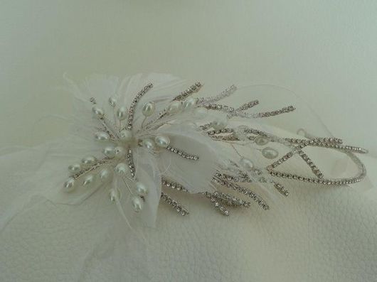 Νυφική Κουάφ Τιάρα Κ430 με Πέρλες