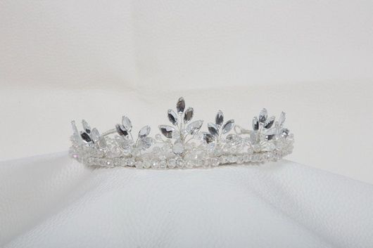 Νυφική Κουάφ Τιάρα Κ465 με Κρυσταλλάκια