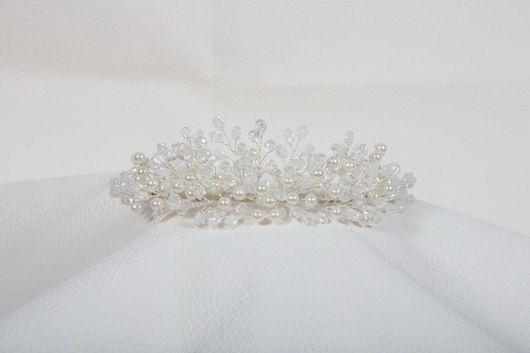 Νυφική Κουάφ Τιάρα Κ475 με Κρυσταλλάκια