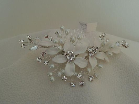 Νυφική Κουάφ Χτενάκι Κ441 με Κρυσταλλάκια & Πέρλες