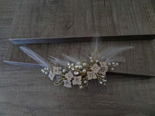 Νυφική Κουάφ Χτενάκι Κ528 Χειροποίητη με Κρυσταλλάκια