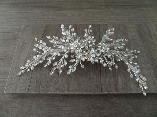 Νυφική Κουάφ Χτενάκι Κ540 Χειροποίητη με Κρυσταλλάκια