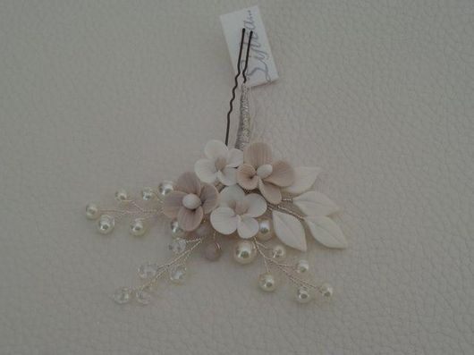 Νυφικό Τσιμπιδάκι Μαλλιών Κουάφ ΤΣ52 Χειροποίητο