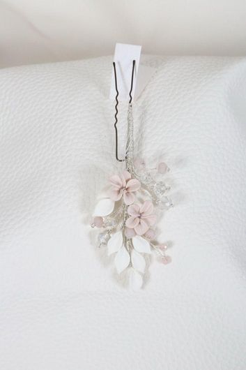 Νυφικό Τσιμπιδάκι Μαλλιών Κουάφ ΤΣ74 Χειροποίητο με Κρυσταλλάκια