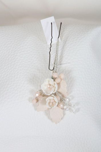 Νυφικό Τσιμπιδάκι Μαλλιών Κουάφ ΤΣ77 Χειροποίητο με Κρυσταλλάκια