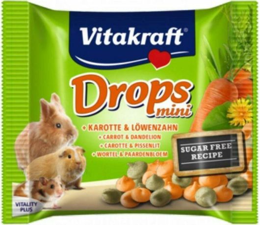 Λιχουδιά για Χάμστερ Vitakraft με Καρότο Drops Mini 40gr