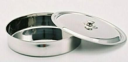 Ταψί Velti Home Στρογγυλό με Καπάκι Inox 35cm