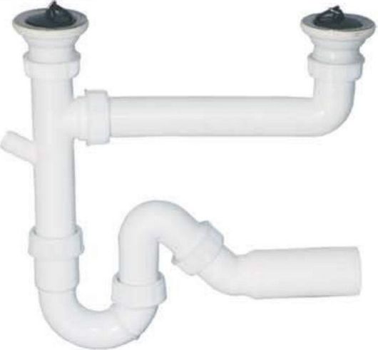 Σιφώνι Lamaplast Διπλού Νεροχύτη με Λιποσυλλέκτη 50mm