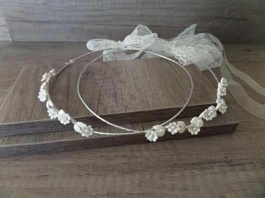 Στέφανα Γάμου Χειροποίητα με Πορσελάνινα Λουλούδια