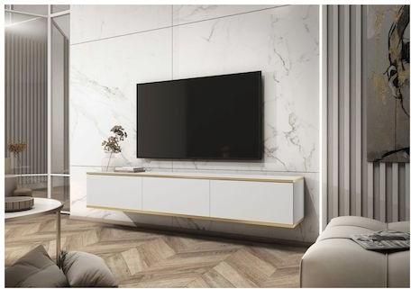 Έπιπλο Τηλεόρασης LH Home Furniture Κρεμαστό ORO Λευκό 175x30x32cm