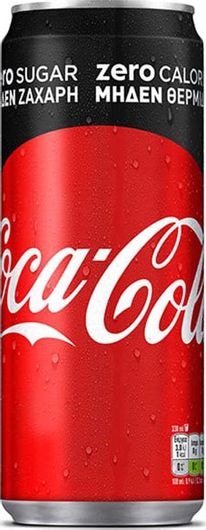 Coca Cola Zero Κουτί με Ανθρακικό Χωρίς Ζάχαρη 330ml