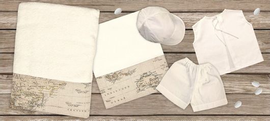 Λαδόπανο Mouchtaris Collection για Αγόρι Σετ 6τμχ Εκρού