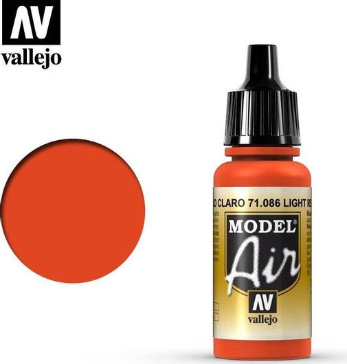 Χρώμα Μοντελισμού Acrylicos Vallejo Model Air 17ml Light Red #71086