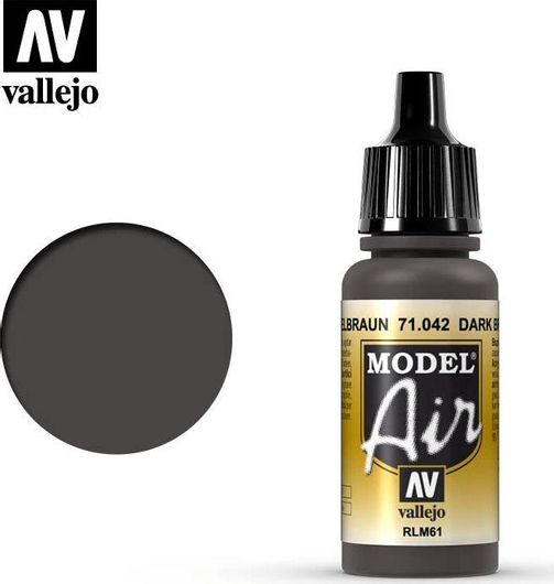 Χρώμα Μοντελισμού Acrylicos Vallejo Model Air 17ml Dark Brown RLM61 #71042