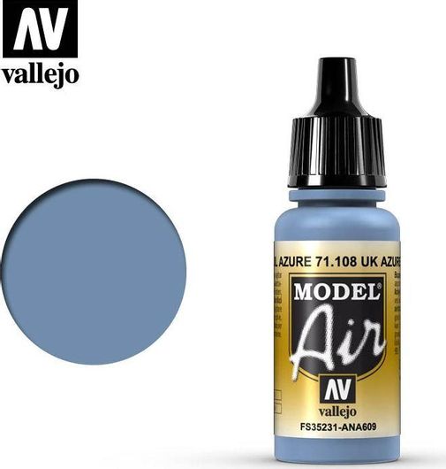 Χρώμα Μοντελισμού Acrylicos Vallejo Model Air 17ml UK Azure Blue #71108