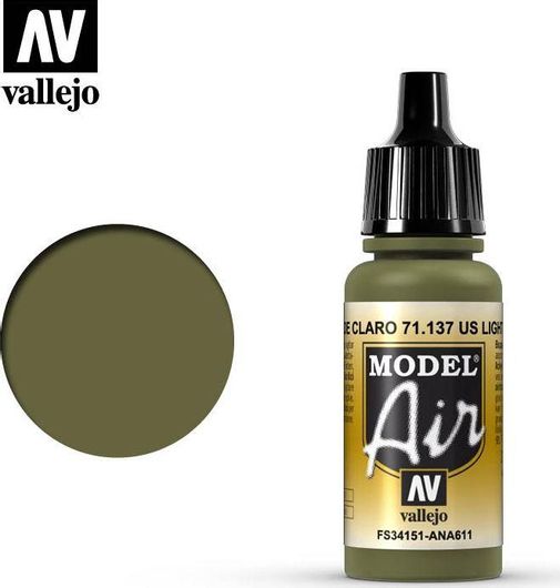 Χρώμα Μοντελισμού Acrylicos Vallejo Model Air 17ml US Light Green #71137
