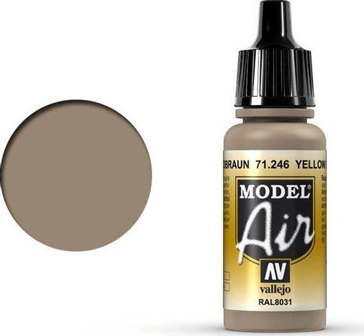 Χρώμα Μοντελισμού Acrylicos Vallejo Model Air 17ml Yellow Brown #71246