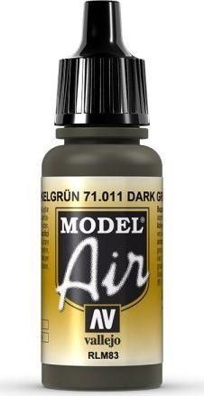 Χρώμα Μοντελισμού Acrylicos Vallejo Model Air 17ml Dark Green RLM83 #71011