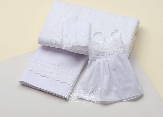 Λαδόπανο Lina Baby Broderies Anglais για Κορίτσι Σετ 6τμχ Εκρού