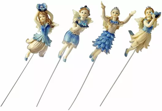 Χριστουγεννιάτικο Στολίδι JK Home Decoration Νεράιδακι Σετ 4τμχ με Στικ Μπεζ