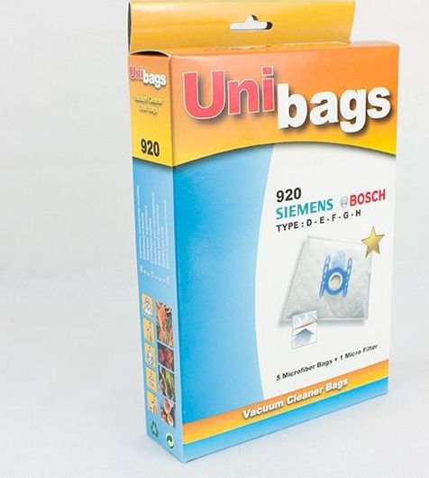 Σακούλες Σκούπας Unibags 920D Συμβατές με Σκούπα Bosch / Siemens 5τμχ